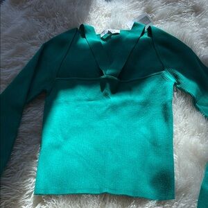 Green Intermix soft, stretchy Knit Sweater.